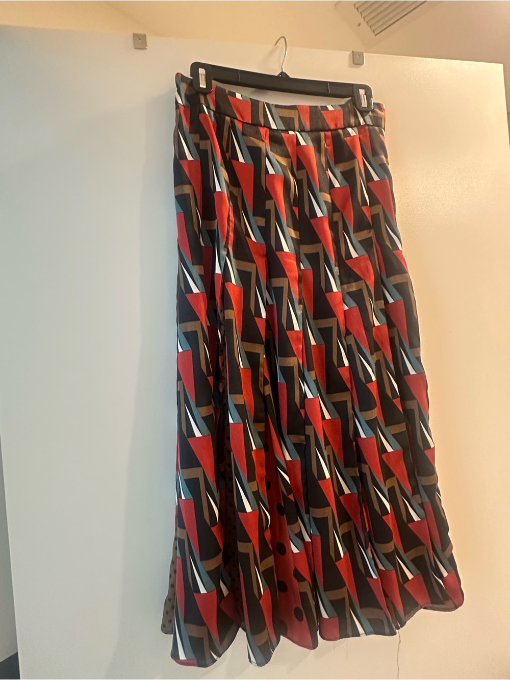 Zara Geometric Maxi Skirt in Red, Black, Blue and Cream